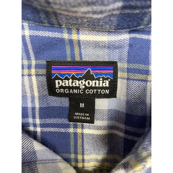 Patagonia Flannel Button Front Long Sleeve Shirt Womens Size Med Blue Activewear - Picture 6 of 7
